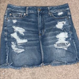 American Eagle Ripped Jean Mini Skirr